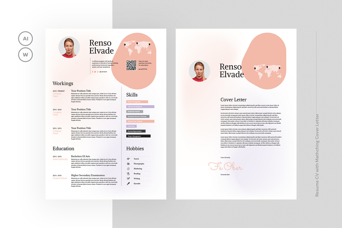 Business CV Template, a Resume Template by iDoodle Studio (Photo 1 of 4)