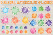 colorful watercolor splashes design, an Illustration by Amazin_art (Thumbnail 1 of 6)