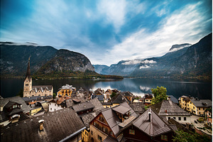 Hallstatt Village and Mountains, an Architecture Photo by Nature and travel