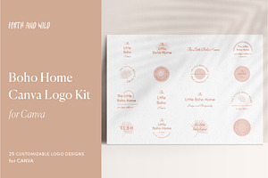 Boho Home Modern Canva Logo Kit