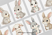 15 Bundle Watercolor Baby Rabbit, an Animal Illustration by Morspective (Thumbnail 3 of 8)