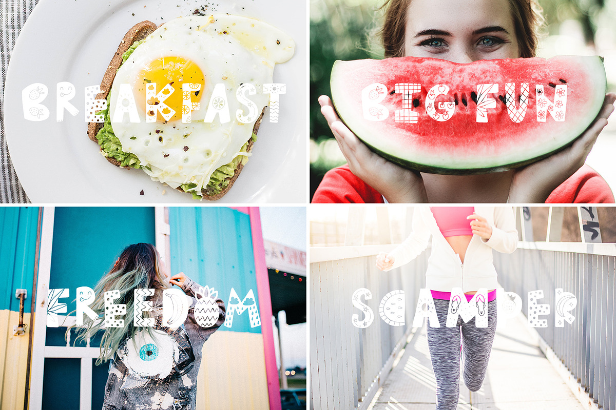 Summer Day Typeface with Clipart! preview 4