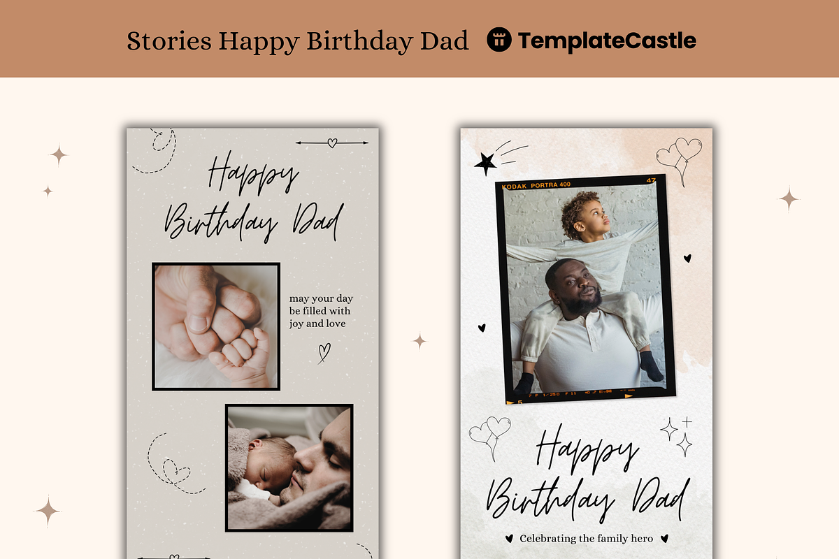 5 Happy Birthday Dad Photo Collage, a Templates & Theme by TemplateCastleStore (Photo 6 of 9)
