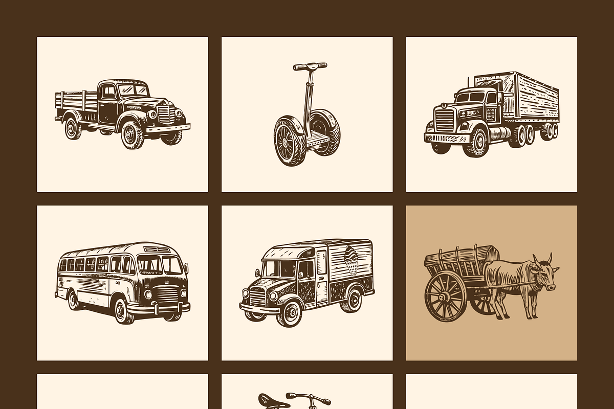 Vintage Transport and Vehicle Icon, a Transportation Illustration by Creative Stall (Photo 10 of 10)