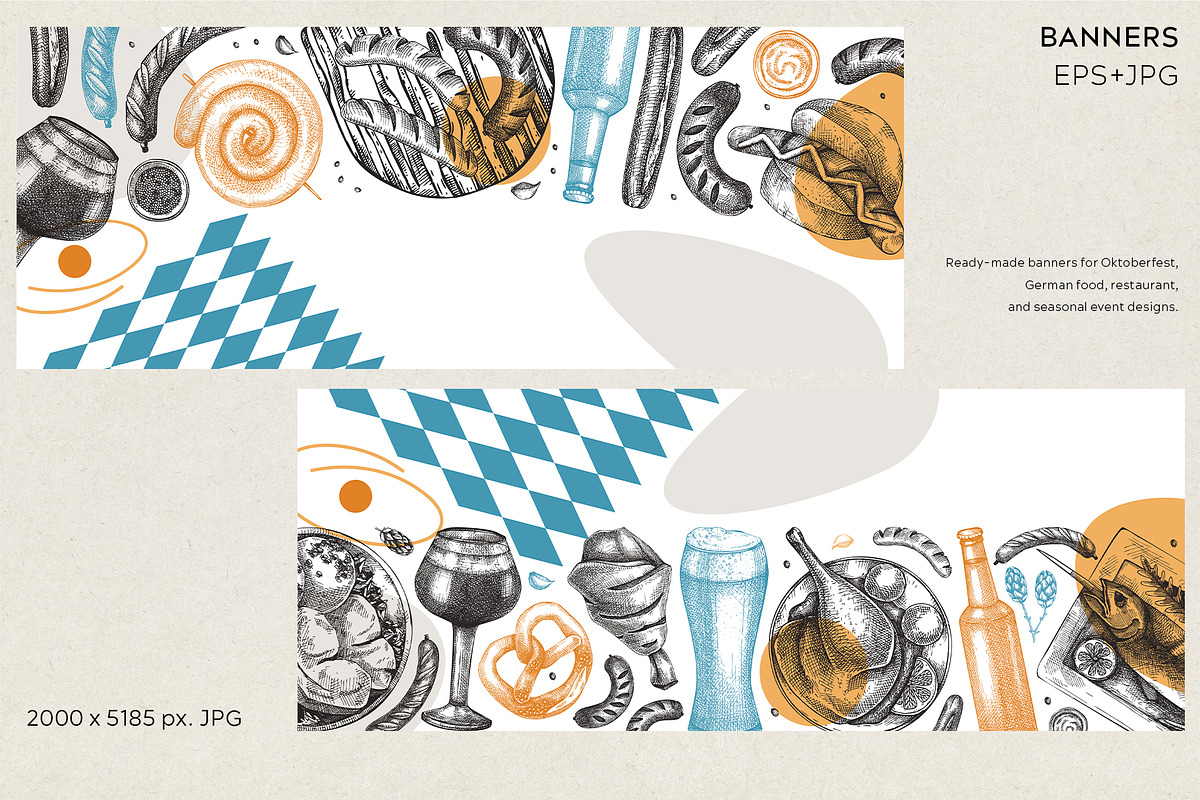 Oktoberfest German Food Vectors, a Food Illustration by Yevheniia (Photo 9 of 13)