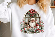 Peeking Santa Reindeer Christmas PNG, a Seasonal Illustration by Canvas Craft (Thumbnail 5 of 10)