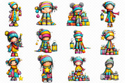 Whimsical Christmas Baby Kid Clipart, an Illustration by cherrydesign (Thumbnail 1 of 3)