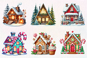 Christmas House Sublimation Clipart, an Illustration by Dream Creation (Thumbnail 4 of 7)