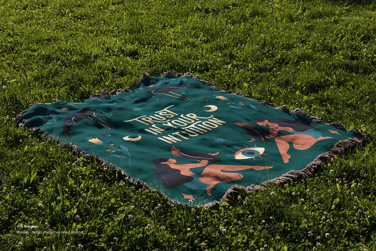 80x60 Jacquard Woven Blanket Mockup, a Merchandise Mockup by creatsy5 (Photo 8 of 12)