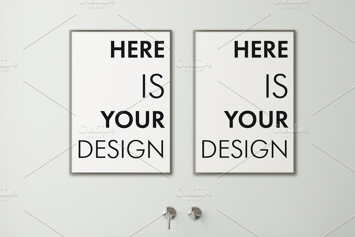 Mockup posters in the bathroom part1, a Print Template by FilL239 (Photo 2 of 11)