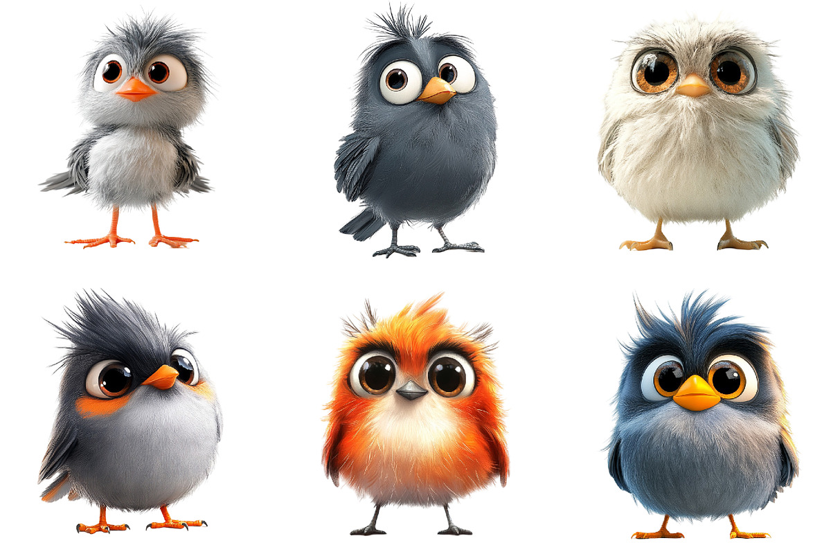 Fluffy Birds Clipart Bundle, an Illustration by Pixels.Craft (Photo 2 of 8)