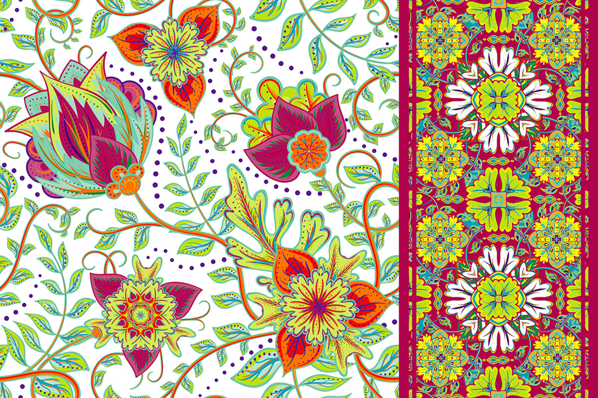 Set of seamless floral pattern, a Pattern Graphic by leezarius