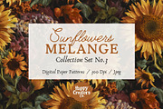 Sunflowers Melange Digital Papers #3, a Pattern Graphic by Happy Creators Co. (Thumbnail 7 of 7)