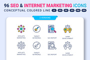 96 SEO and Internet Marketing Icons, an Outline Icon by vectorstank (Thumbnail 1 of 4)