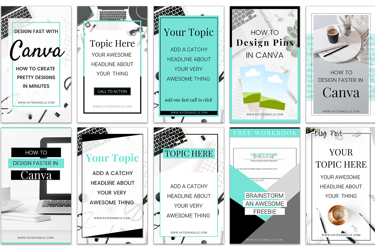 Canva Pinterest Templates, a Social Media Template by Gorgeous Graphics (Photo 2 of 4)