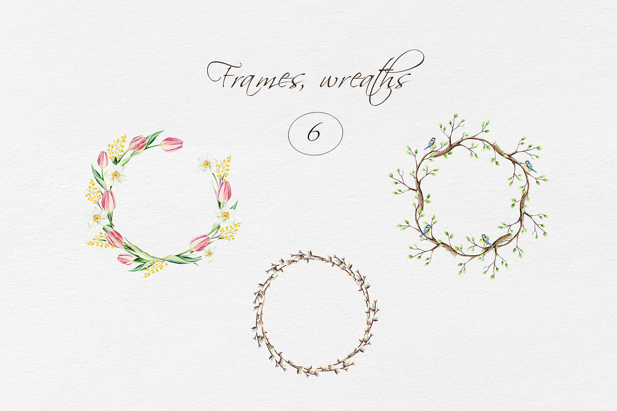 BLOOMING SPRING - Watercolor set, an Illustration by Navenzeles (Photo 8 of 12)