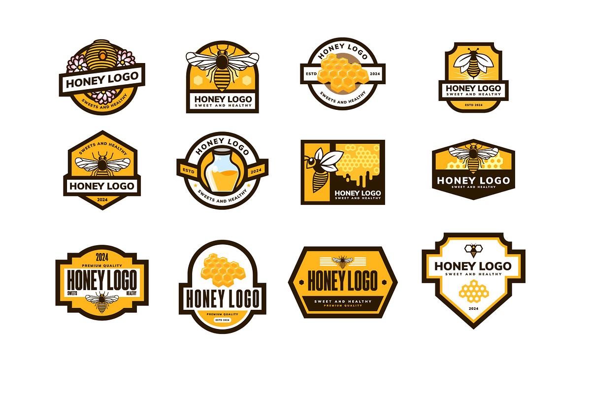 HONEY BEE LOGO & BADGE SET, a Branding & Logo Template by grindstudio (Photo 12 of 13)