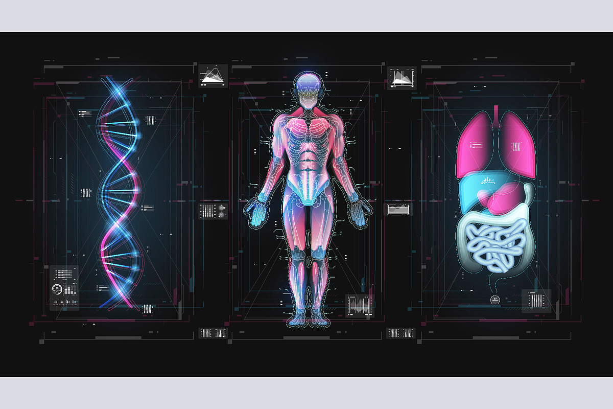 Human body HUD interface, a Technology Illustration by Andrew_Derr (Photo 3 of 4)