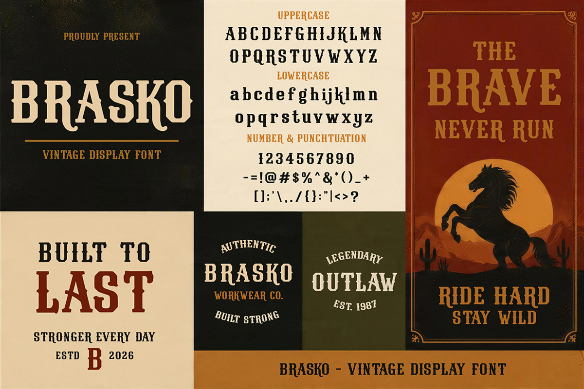Brasko - Vintage Display Font, a Serif Font by Pitchlook.Studio (Photo 3 of 4)