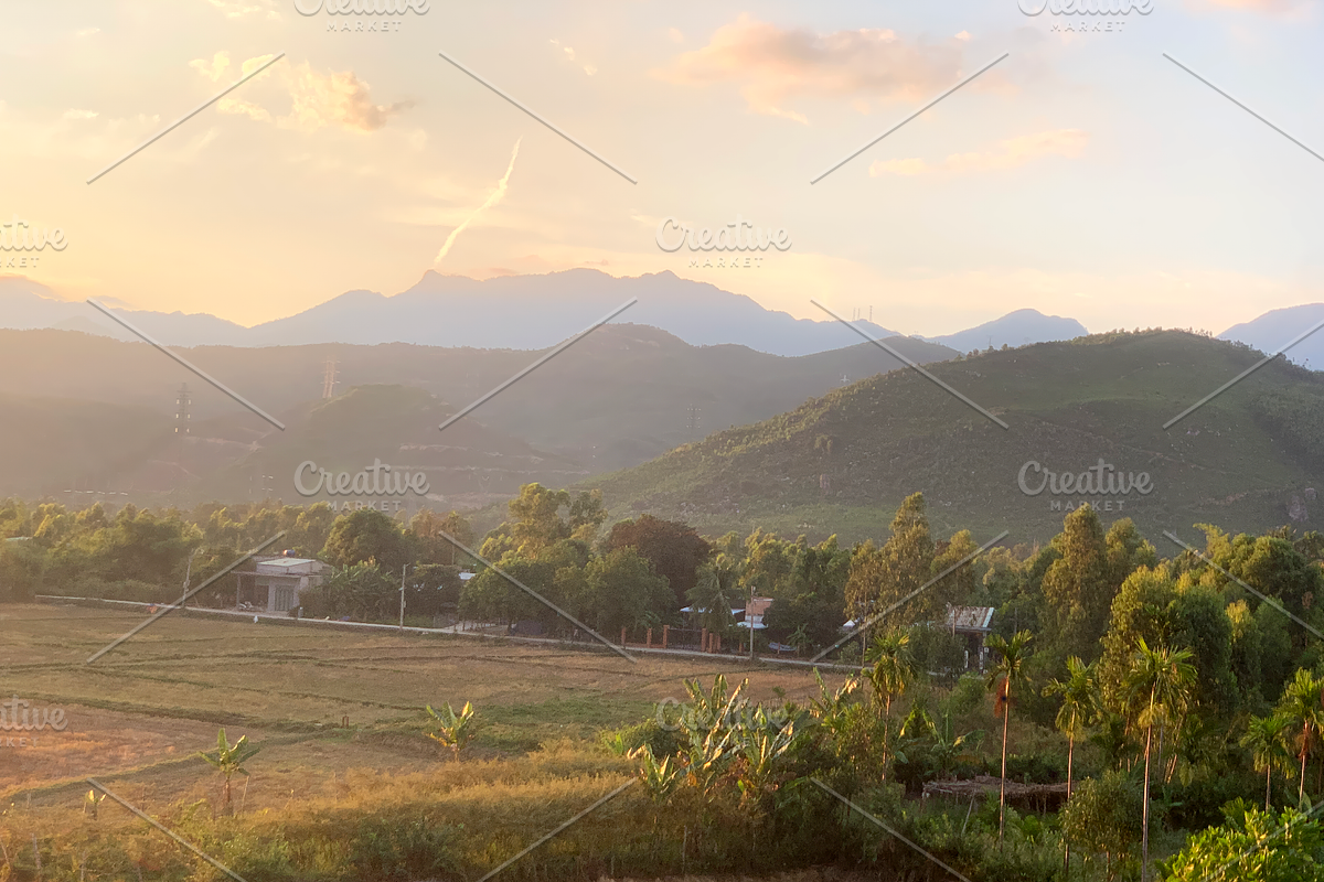 Beautiful Nature Sunset Warm Golden, a Background Photo by 3D assets for your awesom (Photo 2 of 3)