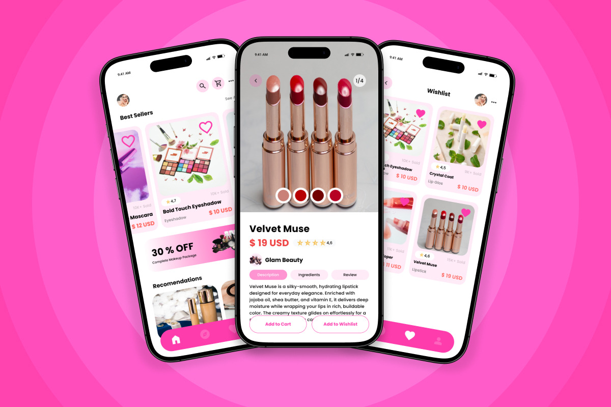 Glamify - Cosmetic Design Template, an App Template by productype1 (Photo 4 of 5)