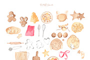 Christmas Baking Watercolor Clipart, a Food Illustration by natalisart (Thumbnail 2 of 15)
