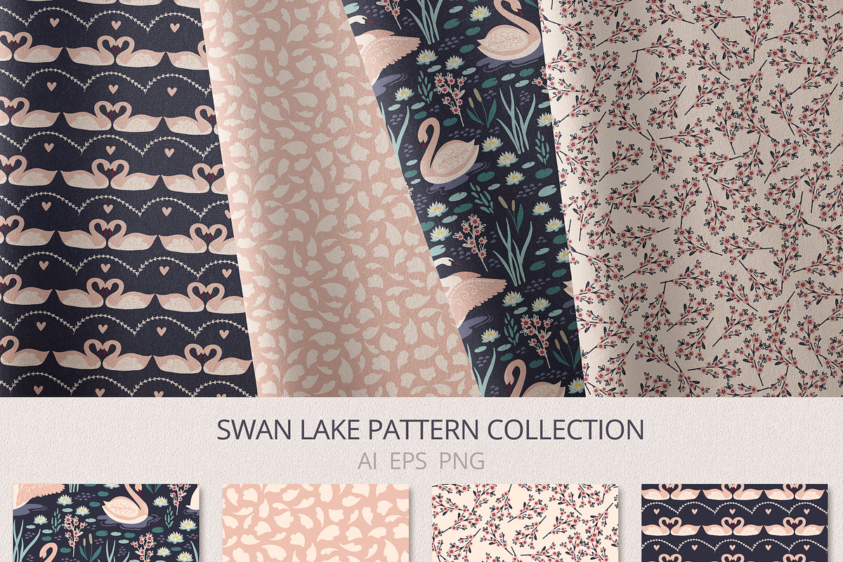 Swan lake pattern collection, an Animal Illustration by Cozy pattern shop (Photo 5 of 8)