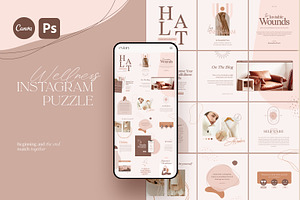 Instagram Puzzle Wellness CANVA | PS, a Social Media Template by Eviory