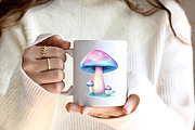 Watercolor Cute Magic Fairy Mushroom, an Illustration by CreationArt (Thumbnail 4 of 9)