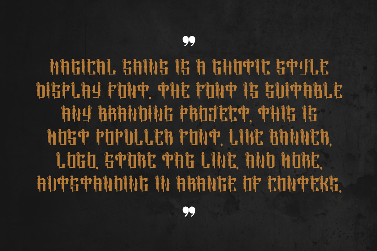 Magical Sains - Blackletter Font, a Blackletter Font by QR Design Studio (Photo 2 of 7)