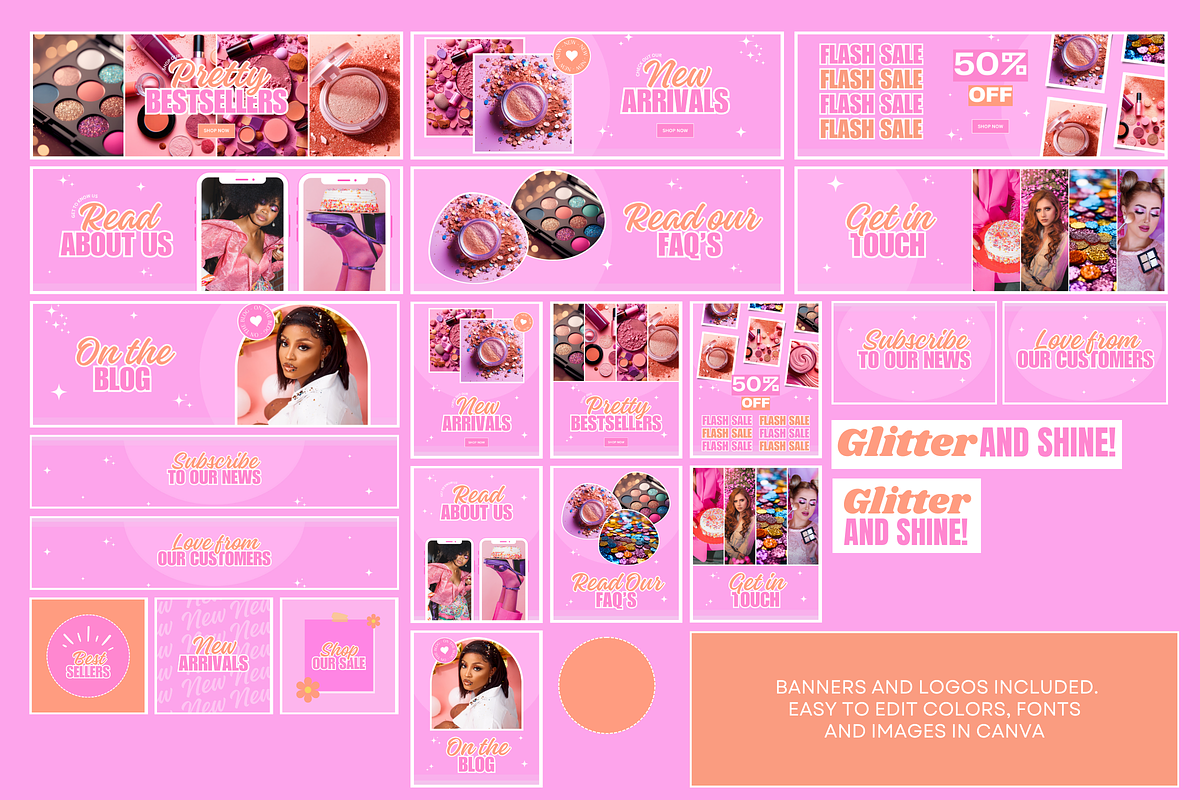Makeup Shop Banner Templates, a Shopify Template by SunshineStudioBoutique (Photo 3 of 7)