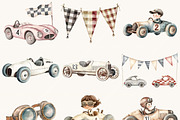 Watercolor Little Racer Clipart, a Person Illustration by SparkyDesignsUS (Thumbnail 3 of 9)