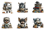 Halloween Book Lover Clipart Bundle, a Seasonal Illustration by CreationArt (Thumbnail 7 of 7)
