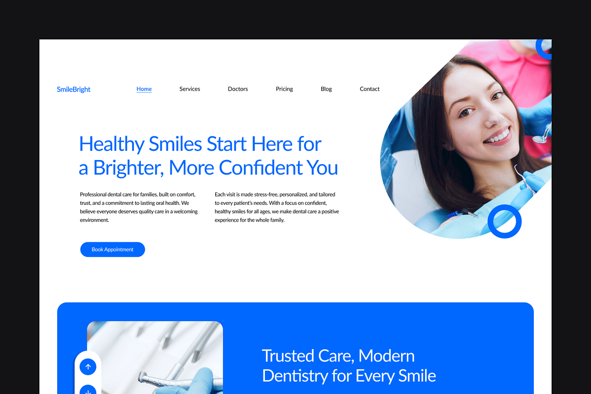 Figma Dental Clinic Landing Page, a Landing Page Template by Musara (Photo 3 of 6)
