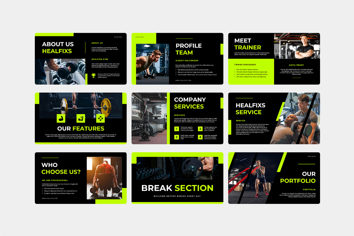 Healfixs Gym Keynote Presentation, a Presentation Template by Kren Studio (Photo 8 of 8)
