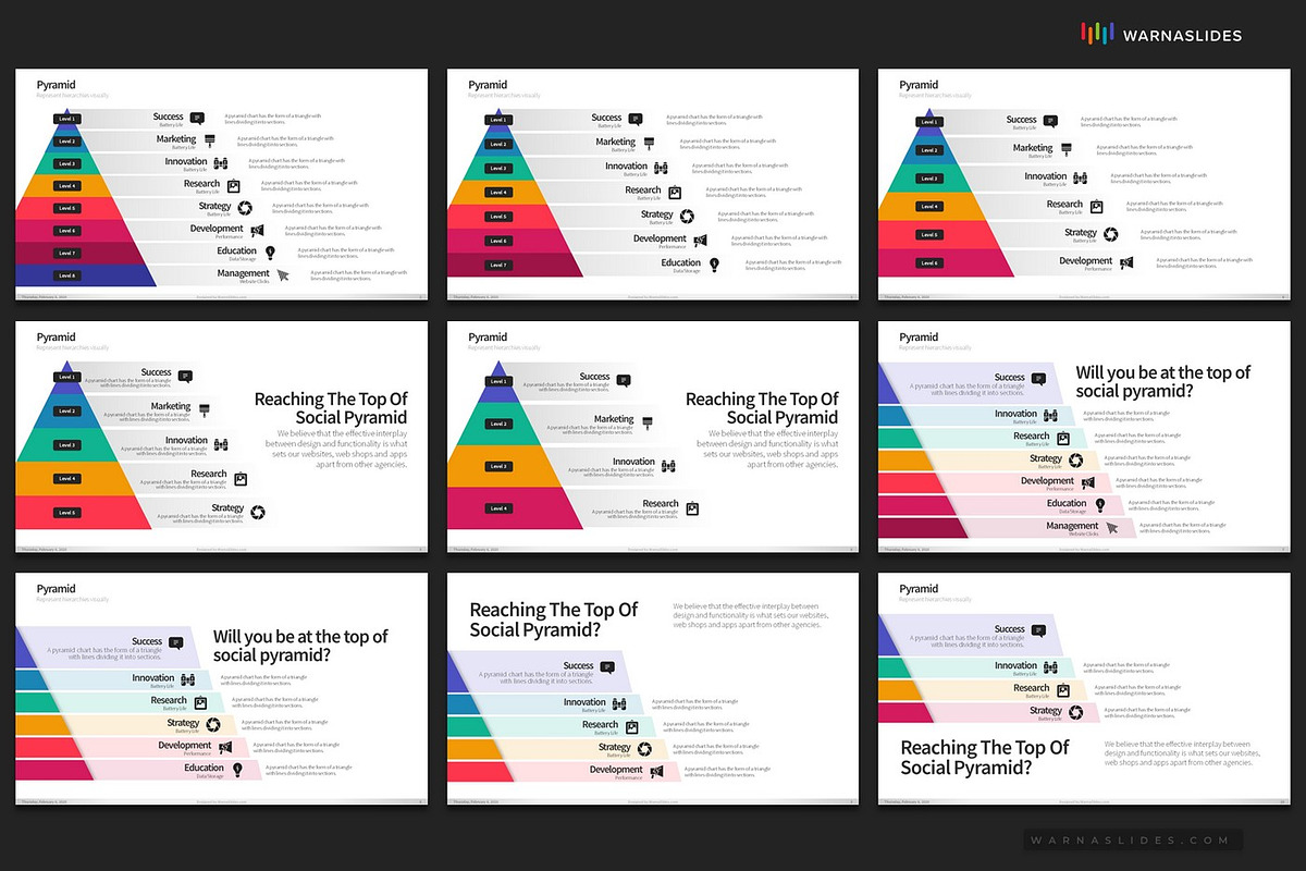Pyramid Diagram PowerPoint Templates, a Presentation Template by Warna Works (Photo 4 of 23)