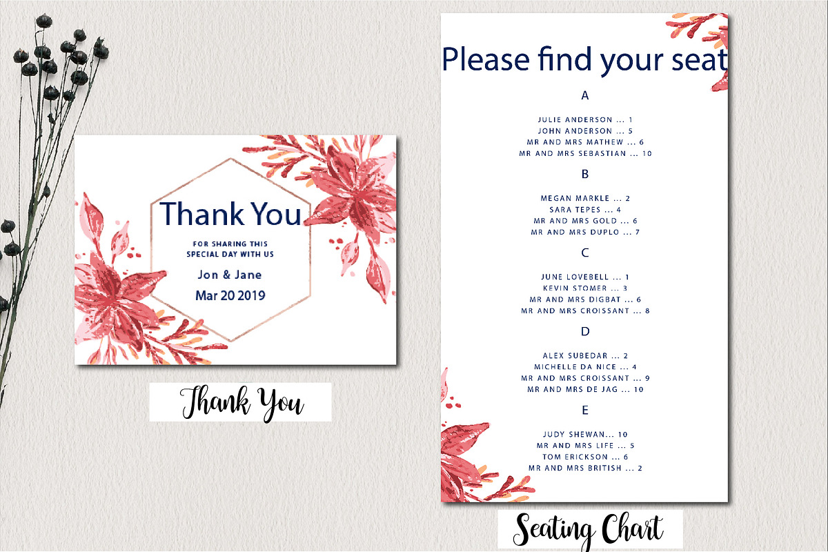 Watercolor Floral Wedding Suit, an Invitation Template by Zmapist (Photo 5 of 5)