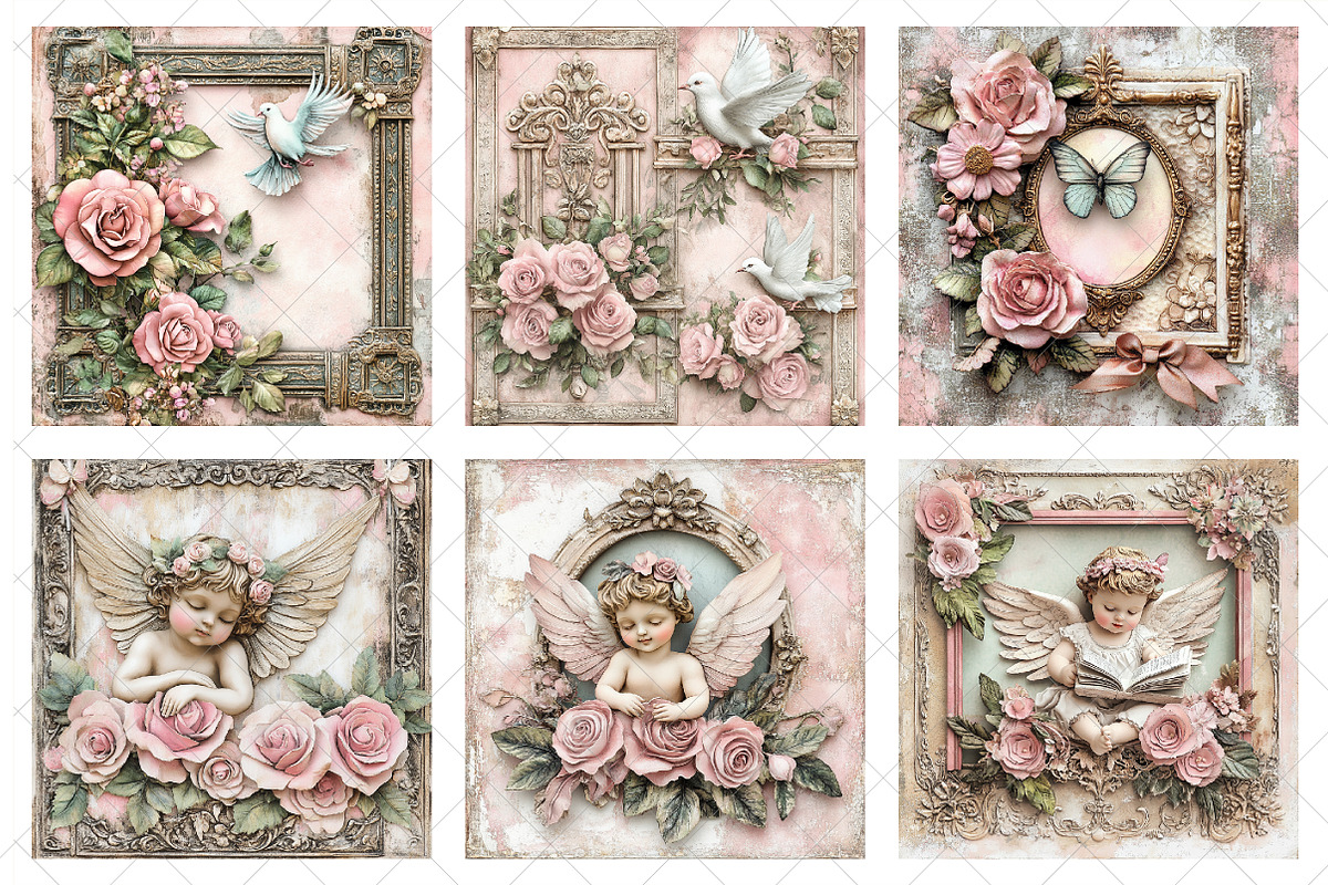 Valentines Day Junk Journal Paper, an Illustration by SinaCreation (Photo 2 of 7)