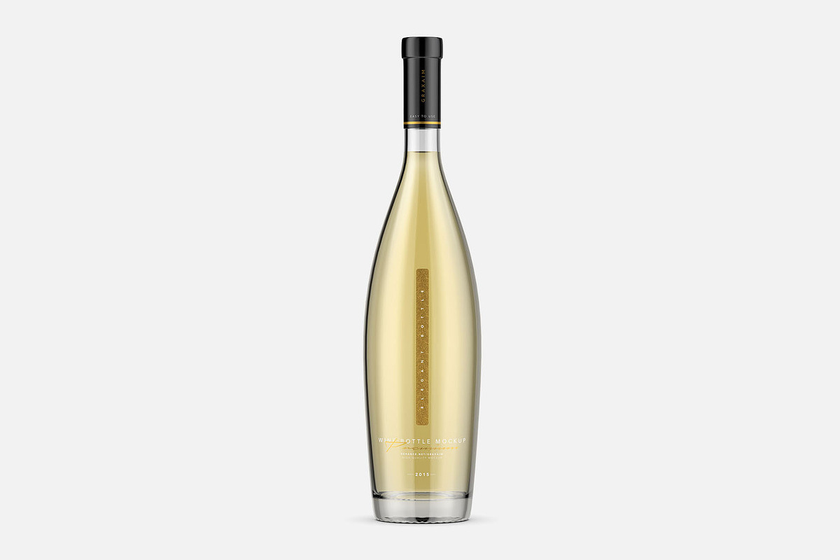 White Wine Bottle Mockup, a Packaging Mockup by Graxaim Mock-up (Photo 1 of 6)