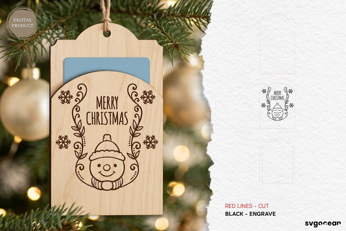 Christmas Card Holders SVG Bundle, a Decorative Illustration by svgocean (Photo 21 of 25)