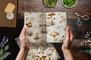 Neutral Mushroom Botanical Scrapbook, a Background Graphic by V Design Creator (Thumbnail 2 of 11)