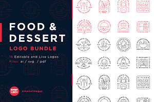 Food & Dessert Logo Bundle