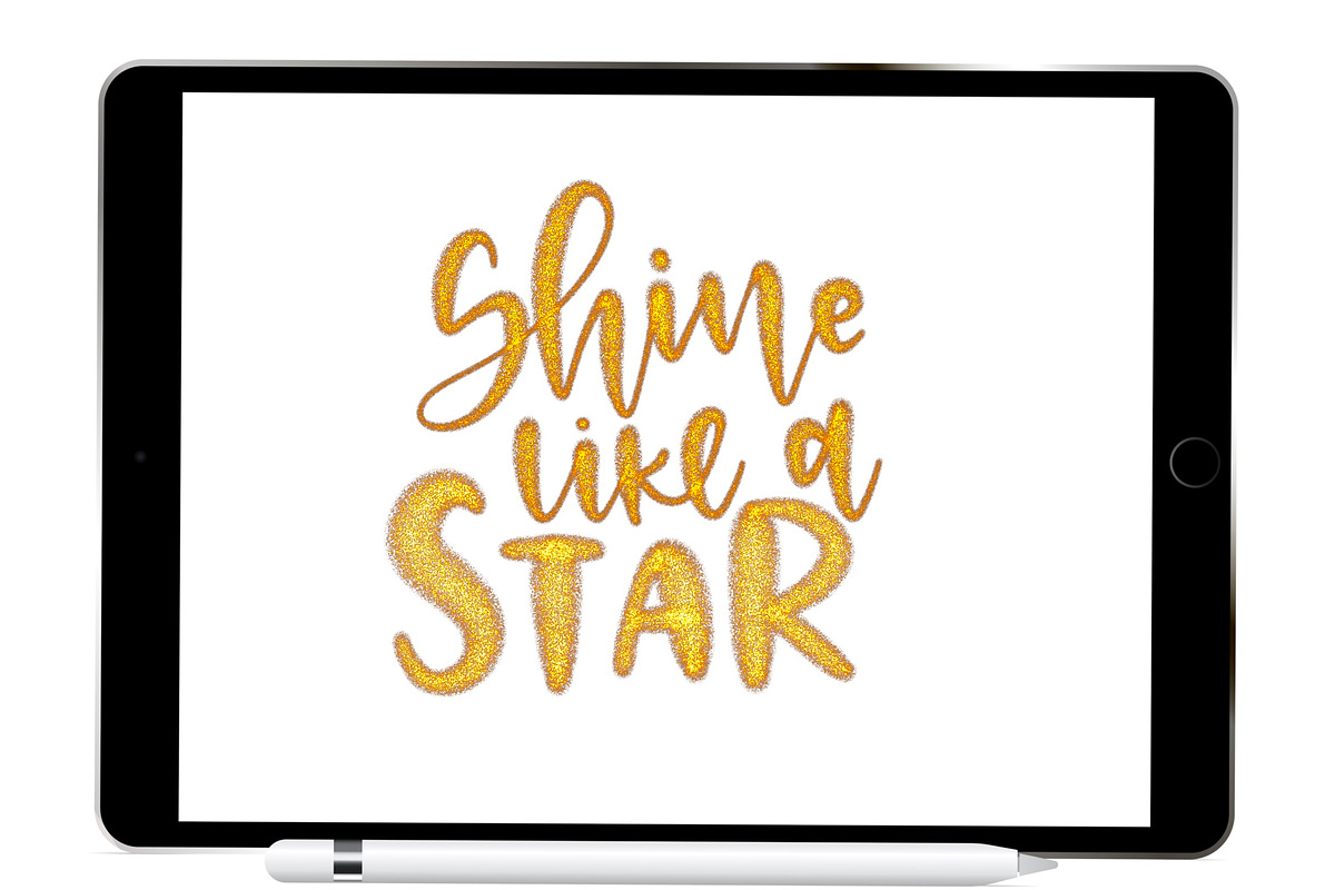 Glitter Procreate Lettering Brush, a Brush Add-On by Blue Strawberry Studio (Photo 3 of 6)