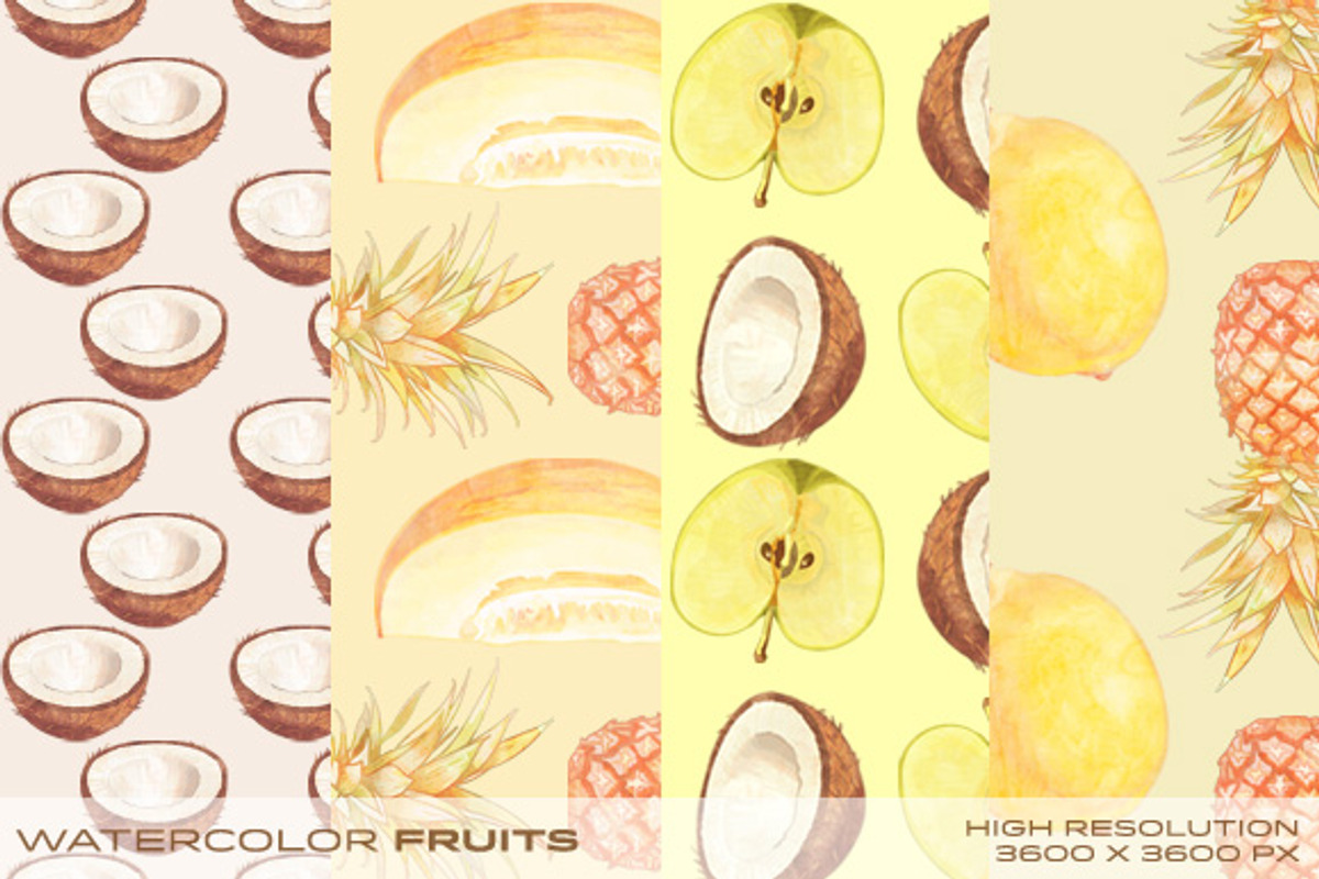 Watercolor Fruits preview 3
