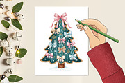 Coquette Crochet Yarn Christmas Tree, an Illustration by designcity5 (Thumbnail 1 of 8)
