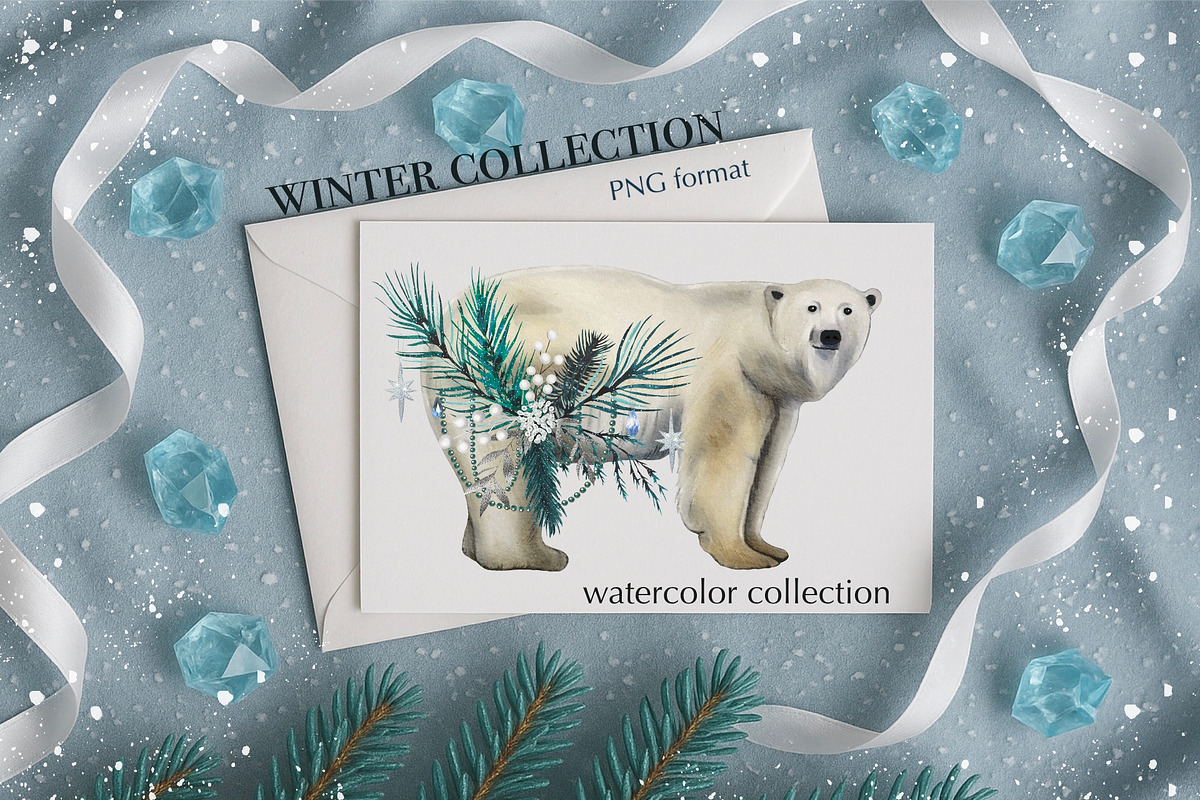 Winter Animal Watercolor Clipart Set, an Animal Illustration by DiashaArt (Photo 2 of 22)