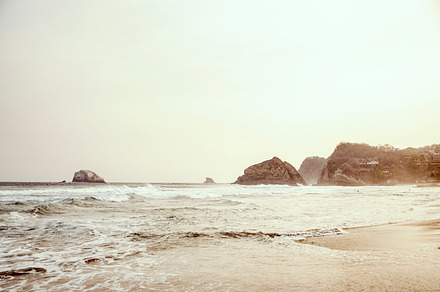 Dreamy sundown beach scene, a Nature Photo by MUSTERIUM
