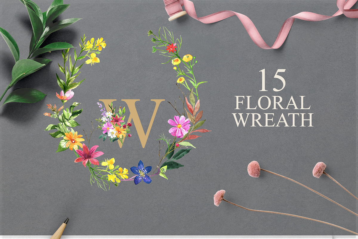Watercolor Flower Set - Wild Flower, an Illustration by Pixavics (Photo 4 of 10)