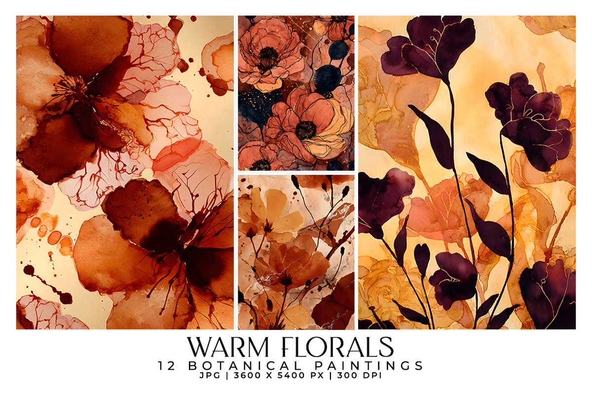 Warm Florals, a Decorative Illustration by Digital Art Creations (Photo 2 of 7)