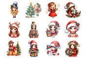 Christmas Cute Girl, an Illustration by Design Market (Thumbnail 3 of 3)